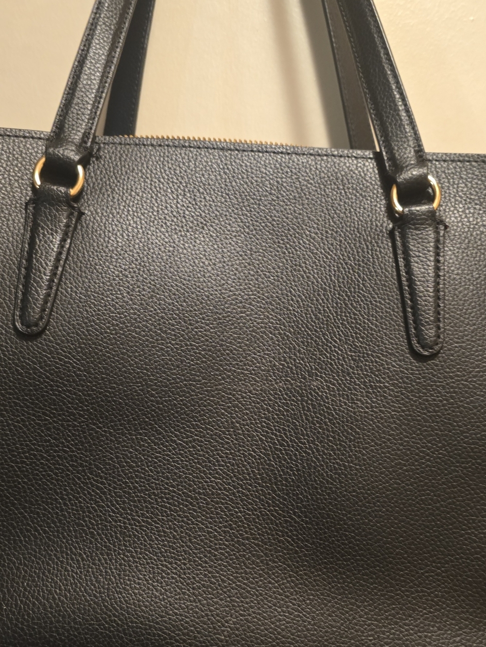 Coach Black Pebbled Leather Tote with Gold Hardware - Picture 6 of 11
